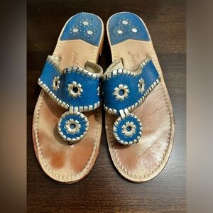 Lilly Pulitzer Sandals, Blue and Gold, Size 10. Very good used condition.